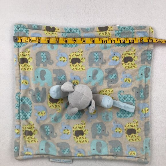 Blankets & Beyond Elephant Lovey Plush Stuffed‎ Baby Security Blanket Gray Blue - Picture 6 of 12